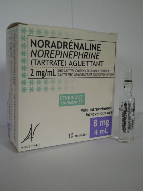 NORADRENALINE TARTRATE AGUETTANT 8mg/4ml